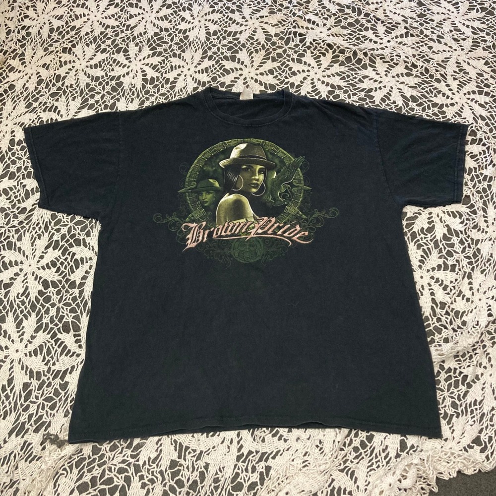 Brown Pride Lowrider Chicana Graphic T-Shirt Black XL Vintage Streetwear Tee